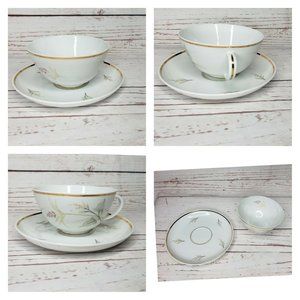 Vintage Furstenberg Germany Floral Tea Cup And Saucer Gold Trim